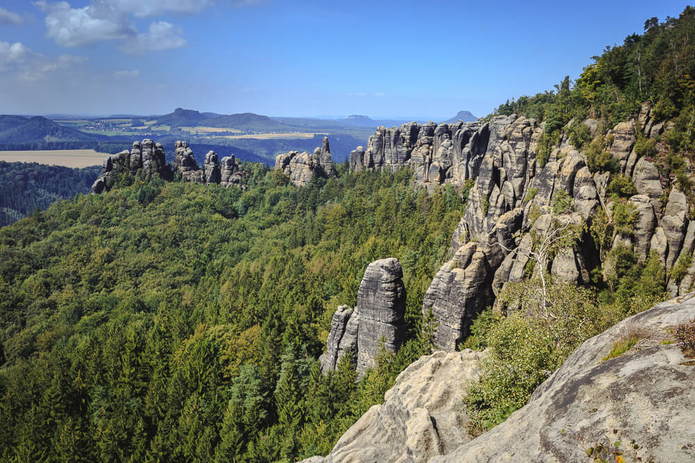 Ausblick auf die Schrammsteine