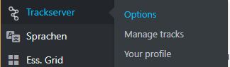 Trackserver Optionen