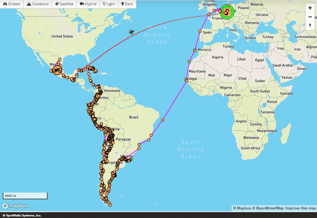 Moppedhiker Route Worldmap